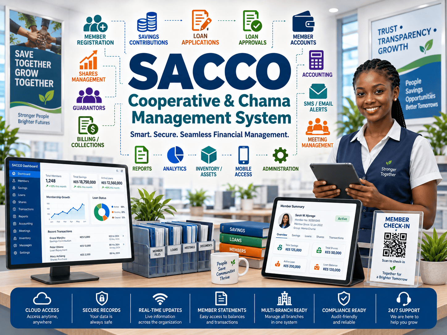 My Chama and SACCO cooperative management software interface